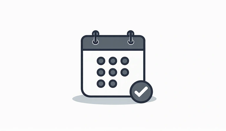 Ilustrație cu un calendar și o săgeată de actualizare